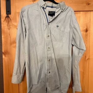 Ariat Pro Men's Blue Striped Button Down Shirt